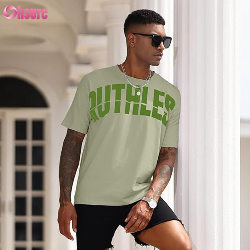 Custom Mens Loose Fit T Shirt Manufacturer | Men's Loose Fit Workout T-shirt Gym Lightweight Cotton Tshirt Casual Crew Neck Printed Tee OEM Factory