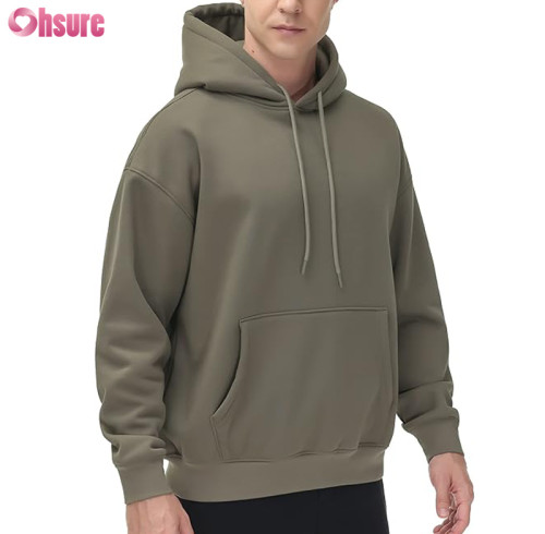 Custom Mens Oversized Hoodies | Men's Fleece Pullover Hoodie Loose Fit Ultra Soft Hooded Sweatshirt With Pockets Mens Sports Hoodie OEM Supplier