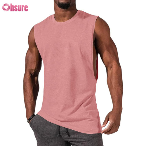 Custom Mens Cut Off Tank Top | Mens Workout Tank Tops Muscle Cut Off Shirts Sleeveless Bodybuilding Gym Tank Top Cotton Singlet OEM Supplier