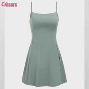 OEM Tennis Dress Manufacturer | Custom Grey Green Cut Out Wear - Light Support
