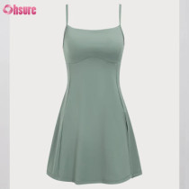 OEM Tennis Dress Manufacturer | Custom Grey Green Cut Out Wear - Light Support