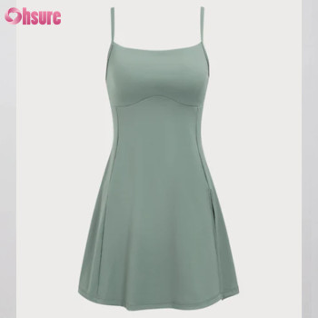 OEM Tennis Dress Manufacturer | Custom Grey Green Cut Out Wear - Light Support