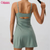 OEM Tennis Dress Manufacturer | Custom Grey Green Cut Out Wear - Light Support