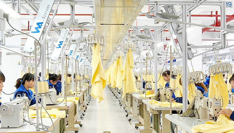 Activewear manufacturing operations inside the supplier factory