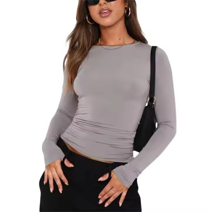Custom Breathable Casual T-shirt Manufacturer | Custom Tight-fitting Solid Color T-shirt