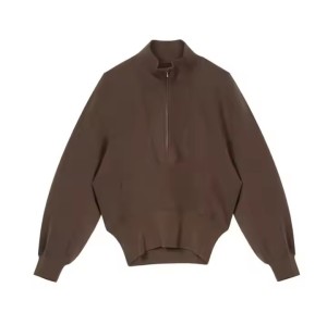 Custom Half Zipper Stand Collar Panel Design Hoodie Manufacturer | Logo Women's Hoodie Women's Winter Space Cotton Workout Hoodie Oversize Fit Deep Pocket Pullover Hoodie China OEM Supplier