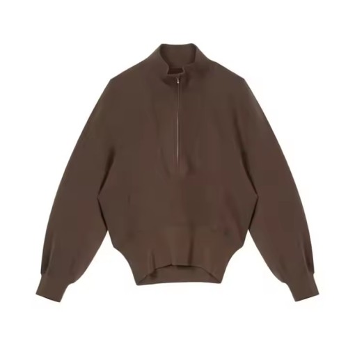 Custom Half Zipper Stand Collar Panel Design Hoodie Manufacturer | Logo Women's Hoodie Women's Winter Space Cotton Workout Hoodie Oversize Fit Deep Pocket Pullover Hoodie China OEM Supplier