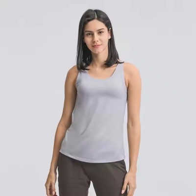 Custom Women's Design Knitted Tank Top Manufacturer | Women's Loose Fit Summer Cotton Spandex Crew Neck Sports Tank Top Light Weight Training Cut Off OEM Supplier