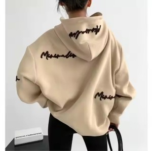 Custom Pattern Women's Oversized Sweatshirt Manufacturer | Women's Embroidered Letter Print Sweatshirt