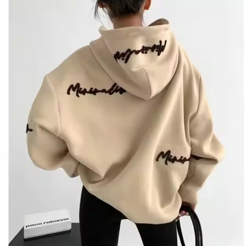 Custom Pattern Women's Oversized Sweatshirt Manufacturer | Women's Embroidered Letter Print Sweatshirt