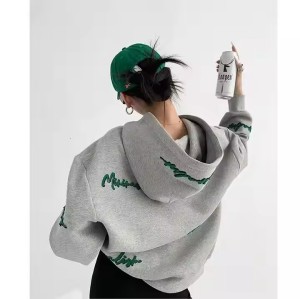Custom Pattern Women's Oversized Sweatshirt Manufacturer | Women's Embroidered Letter Print Sweatshirt