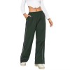 Custom Women's Sports Pants Manufacturer | Low Wide Leg Parachute Pants With Side Stripes