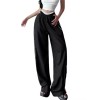 Custom Women's Sports Pants Manufacturer | Low Wide Leg Parachute Pants With Side Stripes