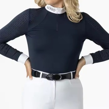 Custom Long-sleeved Equestrian Manufacturer | Durable Women's Apparel Display Shirt