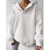 Custom Womens Oversized V-neck Hoodie Manufacturer | High Quality Casual Drop Shoulder Pullover Hoodie