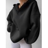 Custom Womens Oversized V-neck Hoodie Manufacturer | High Quality Casual Drop Shoulder Pullover Hoodie
