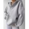 Custom Womens Oversized V-neck Hoodie Manufacturer | High Quality Casual Drop Shoulder Pullover Hoodie