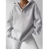 Custom Womens Oversized V-neck Hoodie Manufacturer | High Quality Casual Drop Shoulder Pullover Hoodie