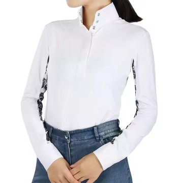Custom Equestrian Equipment Riding Products Horse Race Shirt Long Sleeve Manufacturer | Nylon Spandex Equestrain T-shirt Factory Supplier From China