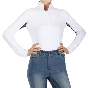 Custom Equestrian Equipment Riding Products Horse Race Shirt Long Sleeve Manufacturer | Nylon Spandex Equestrain T-shirt Factory Supplier From China