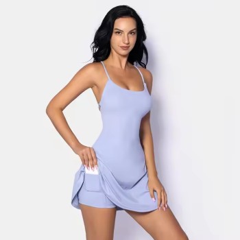 Custom Fitness Tennis Dress Manufacturer | Single Piece Backless Close-Fitting Tennis Suit