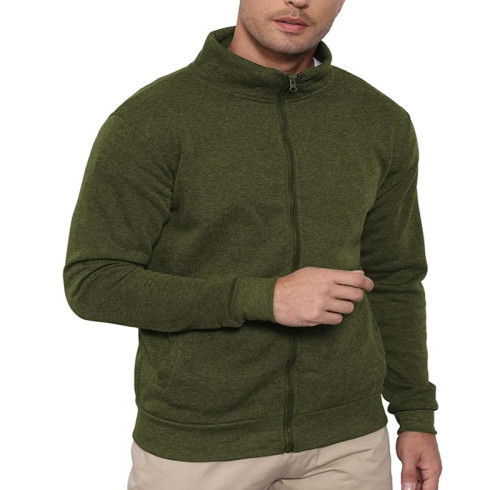 Custom Men's Sweatshirt with Zip Hoodie Sweat Jacket Without Hood Long Sleeve Manufacturer | Hoodie with Pockets for Men M-3XL
