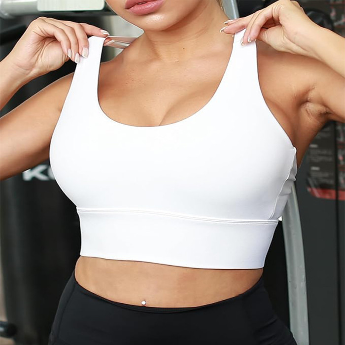 Custom Criss Cross Sports Running Bra Manufacturer | High Support Bra with Removable Cups