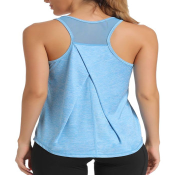 Custom Womens Workout Tops for Women Racerback Tank Tops Mesh Yoga Shirts Manufacturer | Athletic Running Tank Tops Sleeveless Gym Clothes