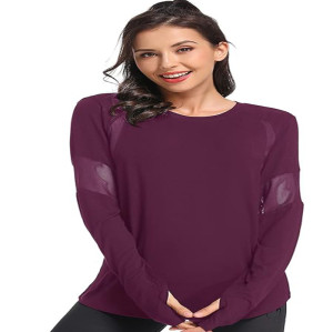 Custom Womens Long Sleeve Workout Shirts-Plain Long Sleeve Tshirt Manufacturer | Yoga Sports T-Shirt Activewear with Thumb Hole