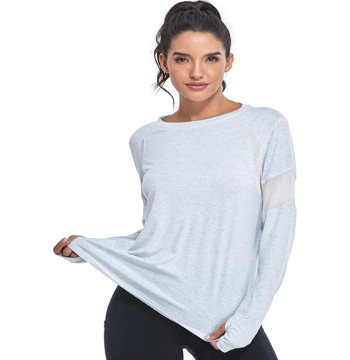 Custom Womens Long Sleeve Workout Shirts-Plain Long Sleeve Tshirt Manufacturer | Yoga Sports T-Shirt Activewear with Thumb Hole