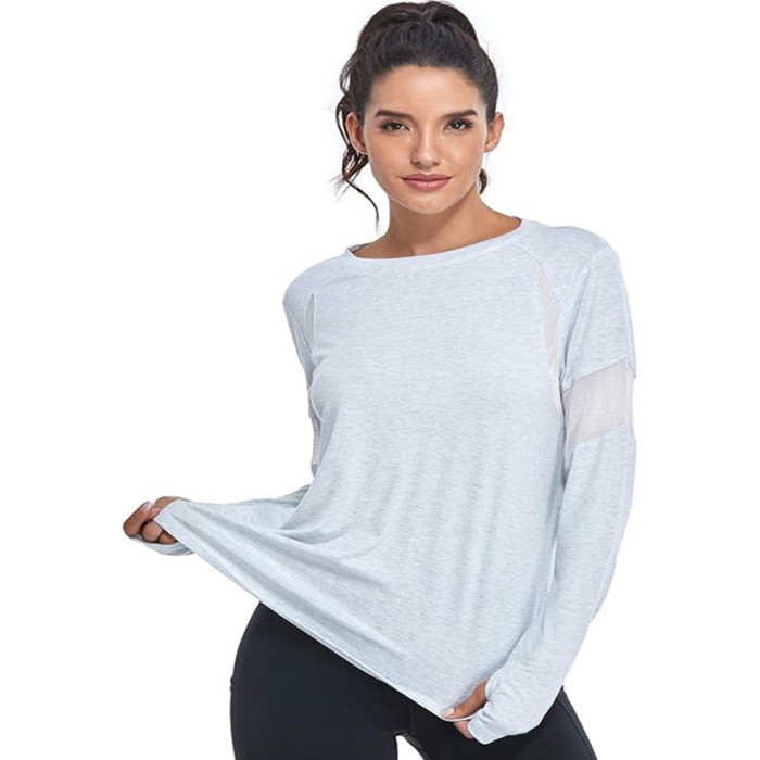 Custom Women's Long Sleeve Tshirt Manufacturer | Yoga Sports T-Shirt Activewear with Thumb Hole