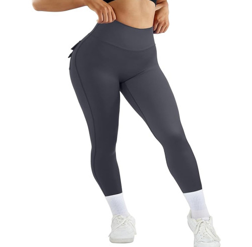 Custom High Waist Sports Leggings Women's Long Opaque Push Up Sports Trousers Manufacturer | Scrunch Booty Gym Leggings with Pockets OEM Factory