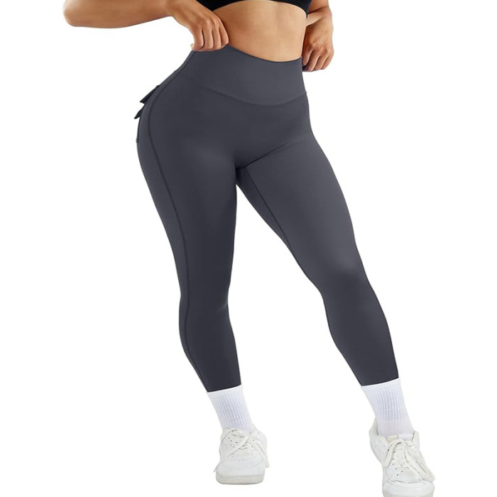 Custom High Waist Sports Leggings Manufacturer | Scrunch Booty Gym Leggings with Pockets OEM Factory
