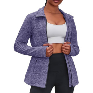 Custom Women's Running Jacket Slim Fit Sports Jacket Long Sleeve Training Jacket Manufacturer | Sweat Jacket with Pocket for Yoga Fitness Lightweight Breathable Full Zip Running Jackets Activewear