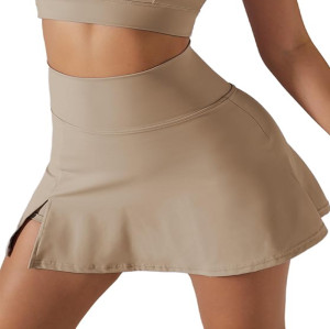 CustomHigh Waisted Quick Dry Athletic Skorts Side Slit Stretch Sports Skirts Manufacturer | Womens Tennis Skirt with Built in Shorts
