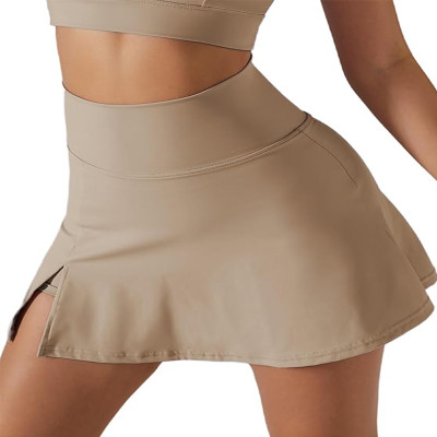 Custom Slit Stretch Sports Skirt Manufacturer | Womens Tennis Skirt with Built in Shorts