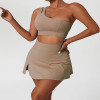 Custom Slit Stretch Sports Skirt Manufacturer | Womens Tennis Skirt with Built in Shorts