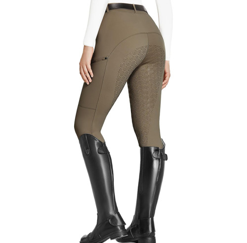 Custom Women's Equestrian Pants Manufacturer | Silicone Full Seat with Mobile Phone Case and Belt Loops for Horse Training