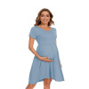 Custom Patchwork Pregnancy Clothes Manufacturer | Women's Short Sleeve Maternity Dress