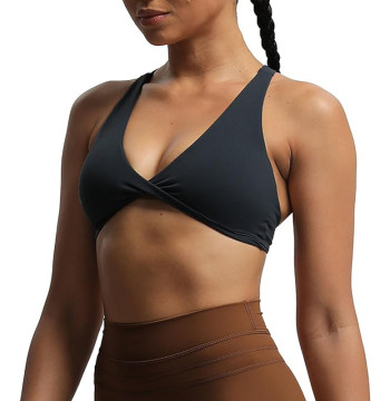 Custom Women's Workout Sports Bras Back Manufacturer | Backless Padded Low Impact Bra Yoga Crop Tank Top