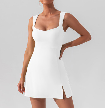 Custom Best-selling Womens Golf Shirt Manufacturer | Dress with Integrated Bra and Shorts A-line Golf Dresses