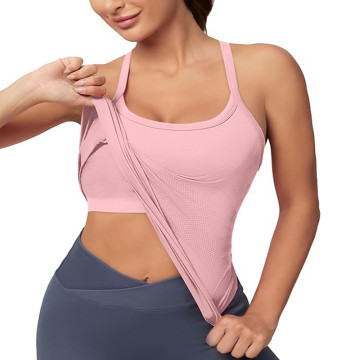 Custom Workout Tank Tops Manufacturer | Sleeveless Gym Tops Seamless Racerback Athletic Yoga Shirts