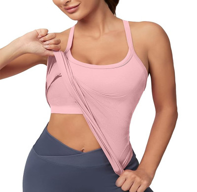 Custom Workout Tank Tops Manufacturer | Sleeveless Gym Tops Seamless Racerback Athletic Yoga Shirts