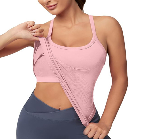 Custom Workout Tank Tops Manufacturer | Sleeveless Gym Tops Seamless Racerback Athletic Yoga Shirts