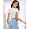 Custom Women's Crop Top T-shirt Manufacturer | Custom Logo Crop Top T Shirts Sexy Basic Short TShirts Female Club White Women Shirts Short Sleeve Crop Tops