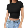 Custom Women's Crop Top T-shirt Manufacturer | Custom Logo Crop Top T Shirts Sexy Basic Short TShirts Female Club White Women Shirts Short Sleeve Crop Tops