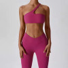 Custom One Shoulder Yoga Sports Bra Manufacturer | Workout Crop Tops Sexy Sports Bra Gym Fitness Bra OEM Factory