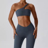 Custom One Shoulder Yoga Sports Bra Manufacturer | Workout Crop Tops Sexy Sports Bra Gym Fitness Bra OEM Factory