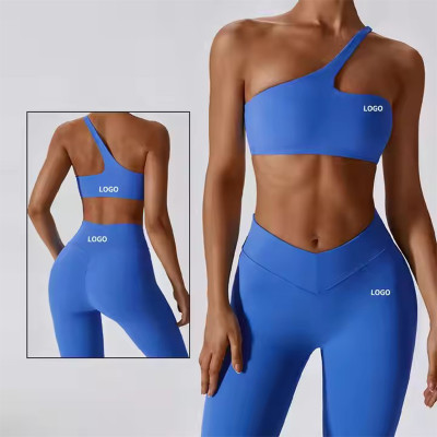 Custom One Shoulder Yoga Sports Bra Manufacturer | Workout Crop Tops Sexy Sports Bra Gym Fitness Bra OEM Factory