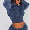 Custom Women's Long Sleeve Hoodies Manufacturer | Women Streetwear Shirred Waist Cropped Hoodies Pullover Tops China OEM Supplier